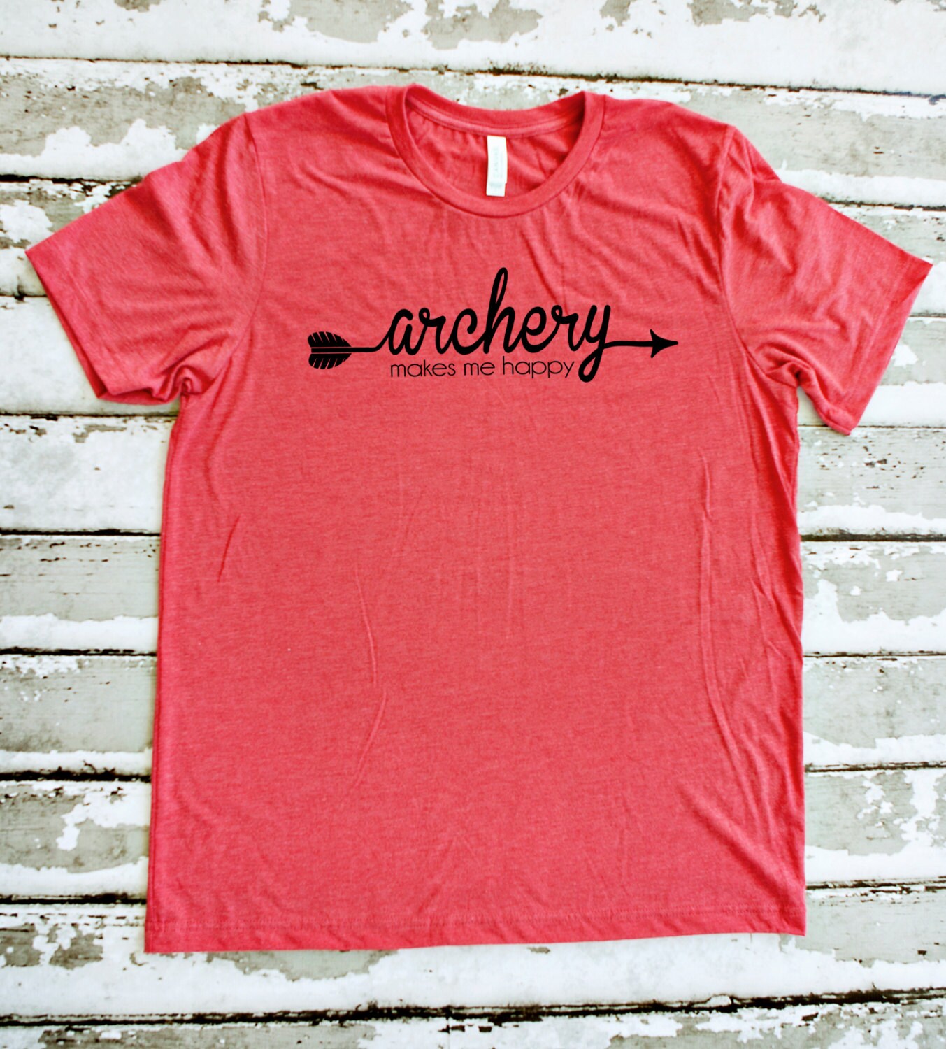 Archery Shirt Archery Makes Me Happy Light Red Unisex