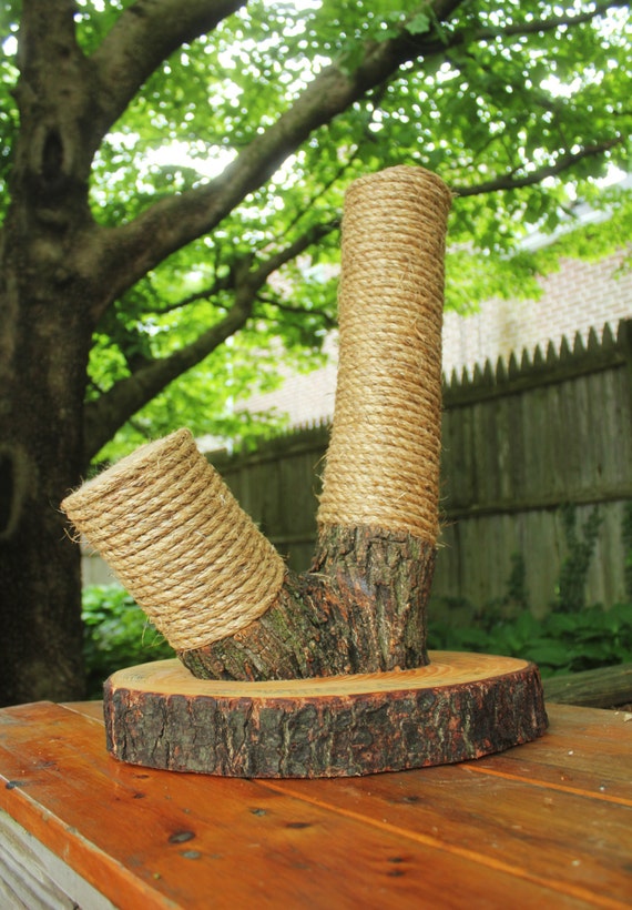 Handmade & Recycled TreeLimb Cat Scratching Post Cat
