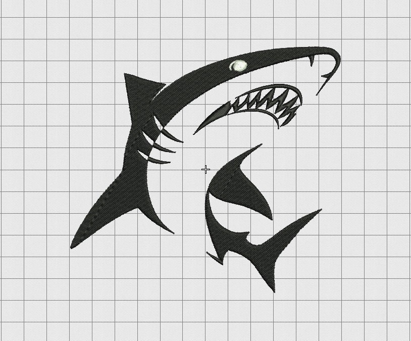 Download Shark Outline Embroidery Design in 3x3 4x4 5x5 and 6x6 Sizes