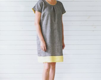 Linen dress, Linen summer dress, Flax summer dress, Organic linen dress, Short sleeve linen summer dress, Layered linen dress, Linen dress