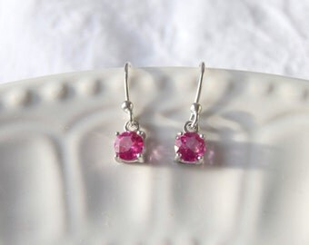Sterling Silver Purple Amethyst earrings, Gift for her, Gemstone earrings, Purple earrings, February birthstone earrings