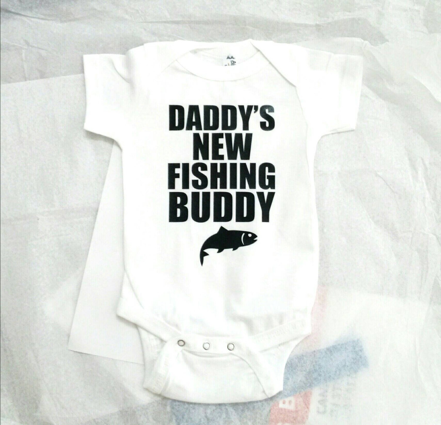 DADDYS NEW Fishing Buddy Baby Clothes Bodysuit Baby Shower