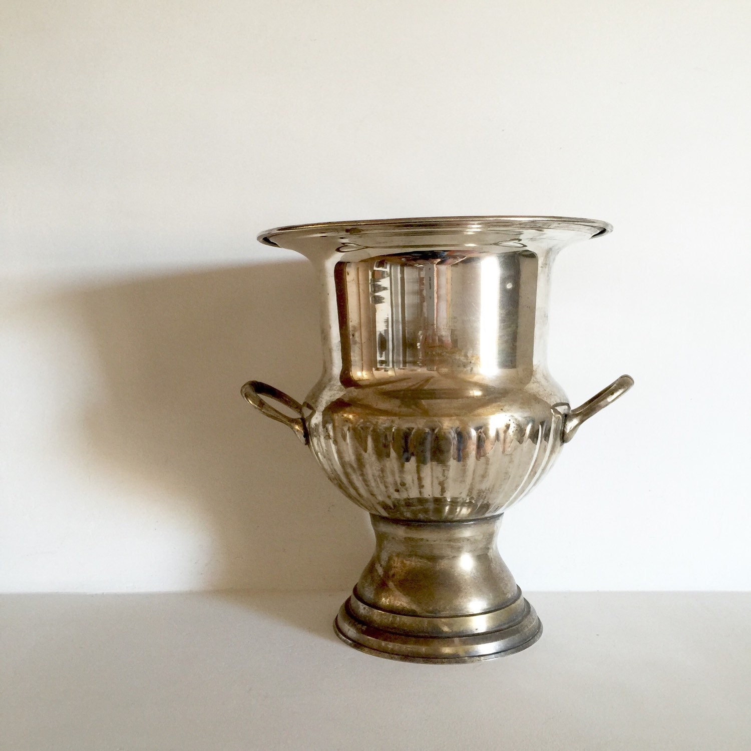 French Antique Silver Champagne Bucket Trophy Cup Shape