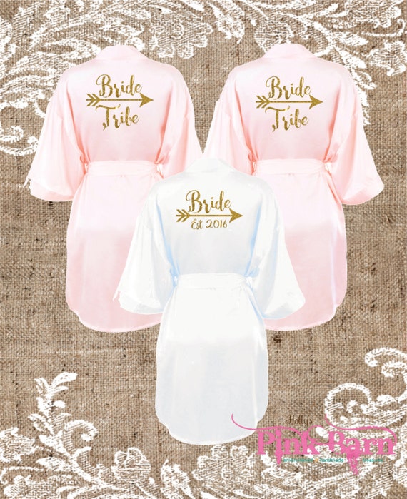 Items similar to SALE Custom Pink and Gold Bride Tribe Bridesmaids