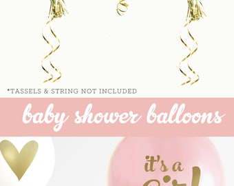 Baby Shower Balloons - Oh Baby Balloons - Its a Girl Sign Using Balloons - Baby Announcement Sign Ideas (EB3110BBY) -SET of 3 Balloons