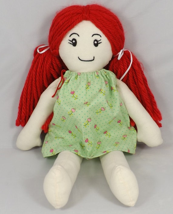 Large Soft Cuddly Rag Doll Toy With Attached Dress & Yarn ...