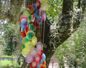 Rainbow Capiz Shell Wind Chime