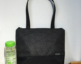 Lunch bag insulated and waterproof, leaves pattern