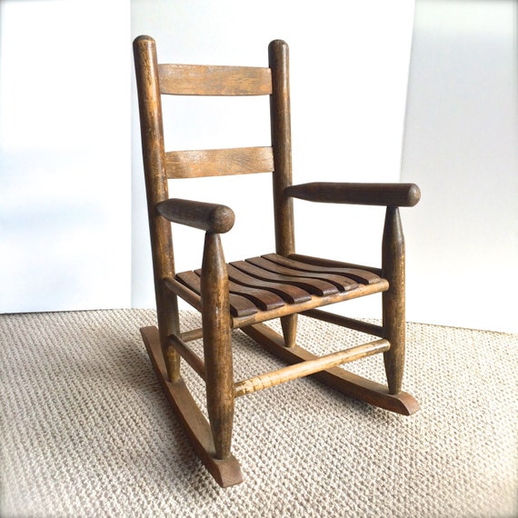 Vintage Child's Rocking Chair. Solid Wood Handcrafted