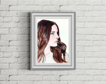 Lana Del Rey portrait acrylic painting PRINT