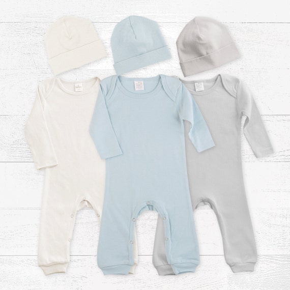 Newborn Boy Take Home Outfit Baby Boy Romper and Hat by TesaBabe