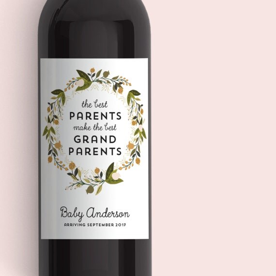 Pregnancy Announcement Baby Announcement Wine Bottle Label
