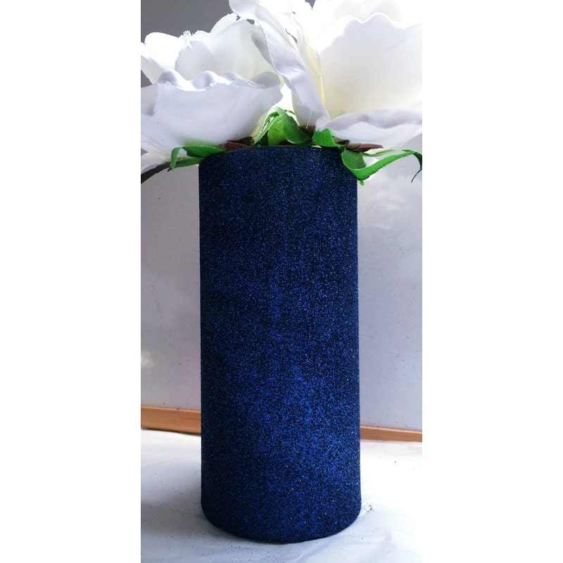 Navy Blue Centerpiece Navy Vase Glass by EverydayDesignEvents