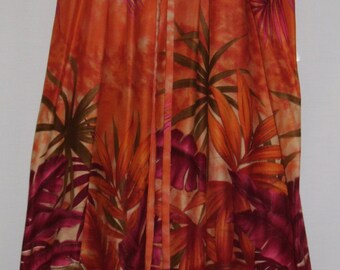 Orange Tropical Print Skirt