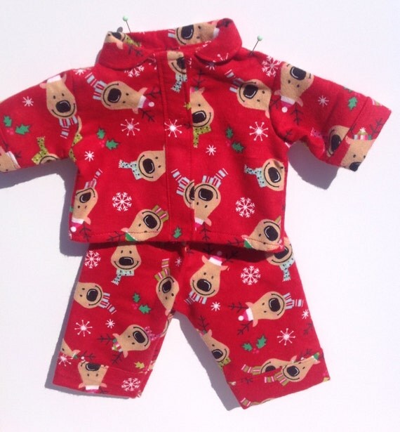 Happy Reindeer Pajamas for 15 inch doll