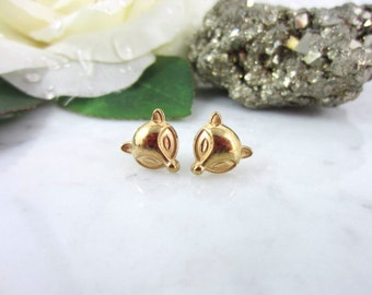 Gold Fox Studs - Tiny Fox Studs - Fox Earrings - Fox Studs - Animal Studs - Gold Stud Earrings - Tiny Studs - Simple Studs - Cute Fox