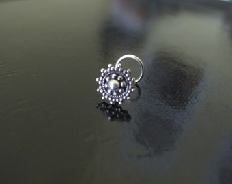 Silver Nose Ring, Nose Ring, Indian Nose Ring,Gypsy Nose Stud,Body Jewelry;Nose Piercing,Boho Jewelry,Tribal Nose Stud