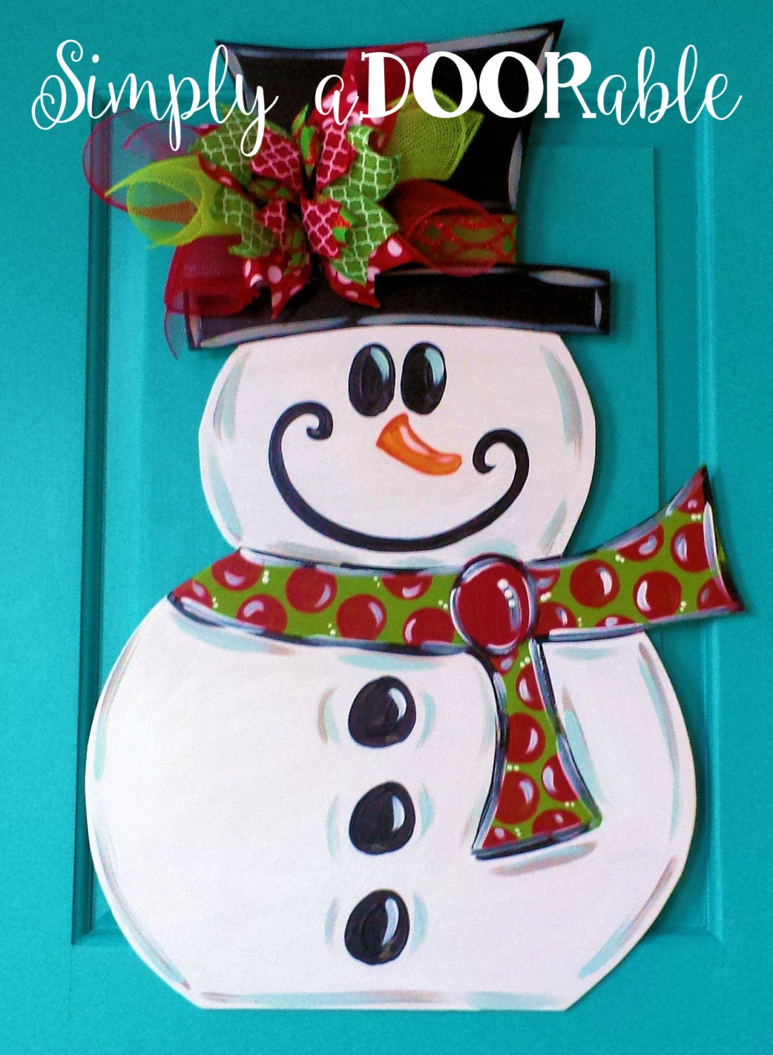 Snowman Wood Door Hanger by Simply aDOORable. Frosty Door