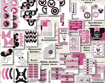Minnie Mouse Decorations - Minnie Mouse Birthday - Minnie Mouse Party Printable - Minnie Mouse Party Decorations - Mickey Mouse clubhouse