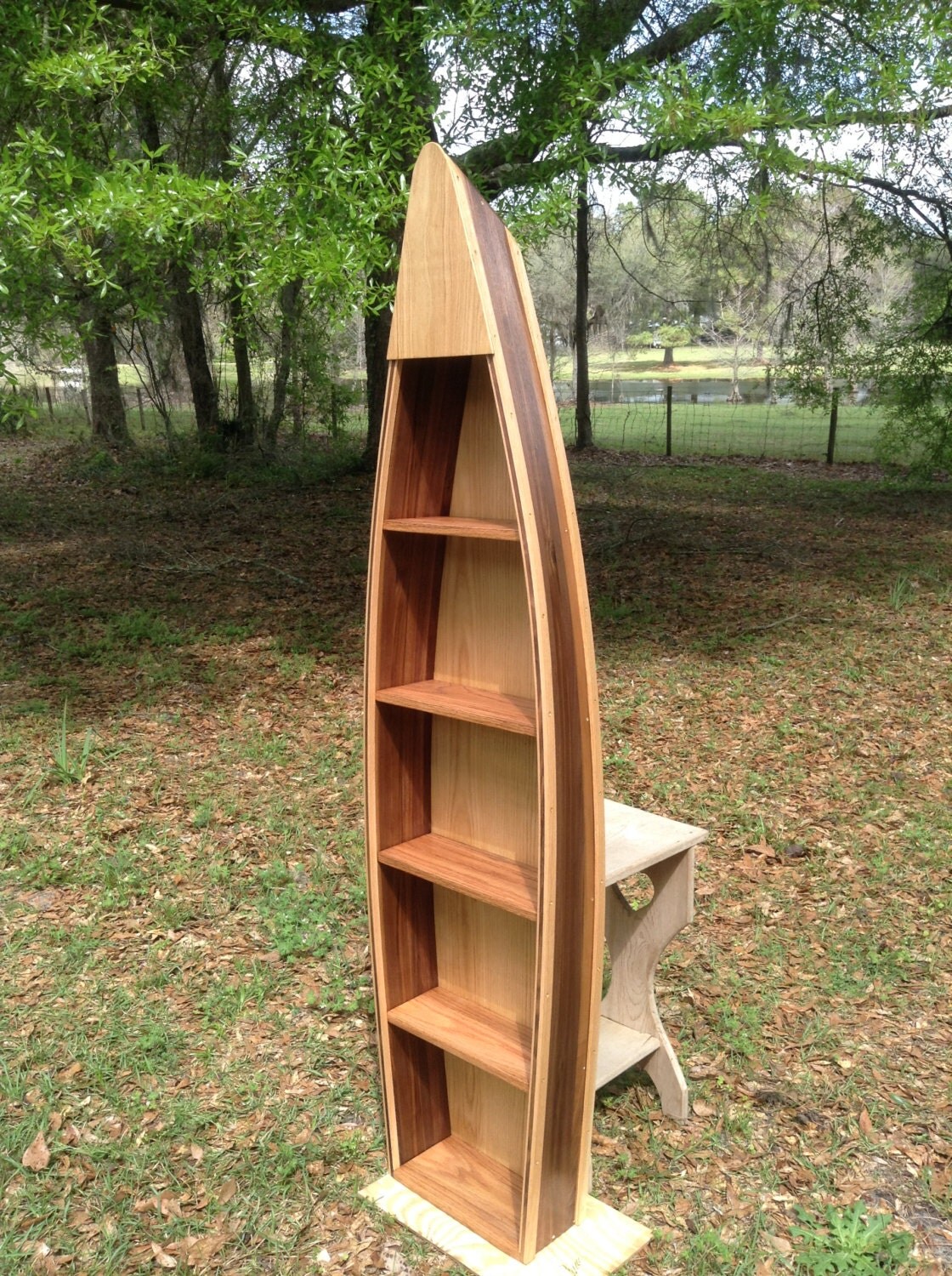 Minimalist Canoe Bookcase for Living room