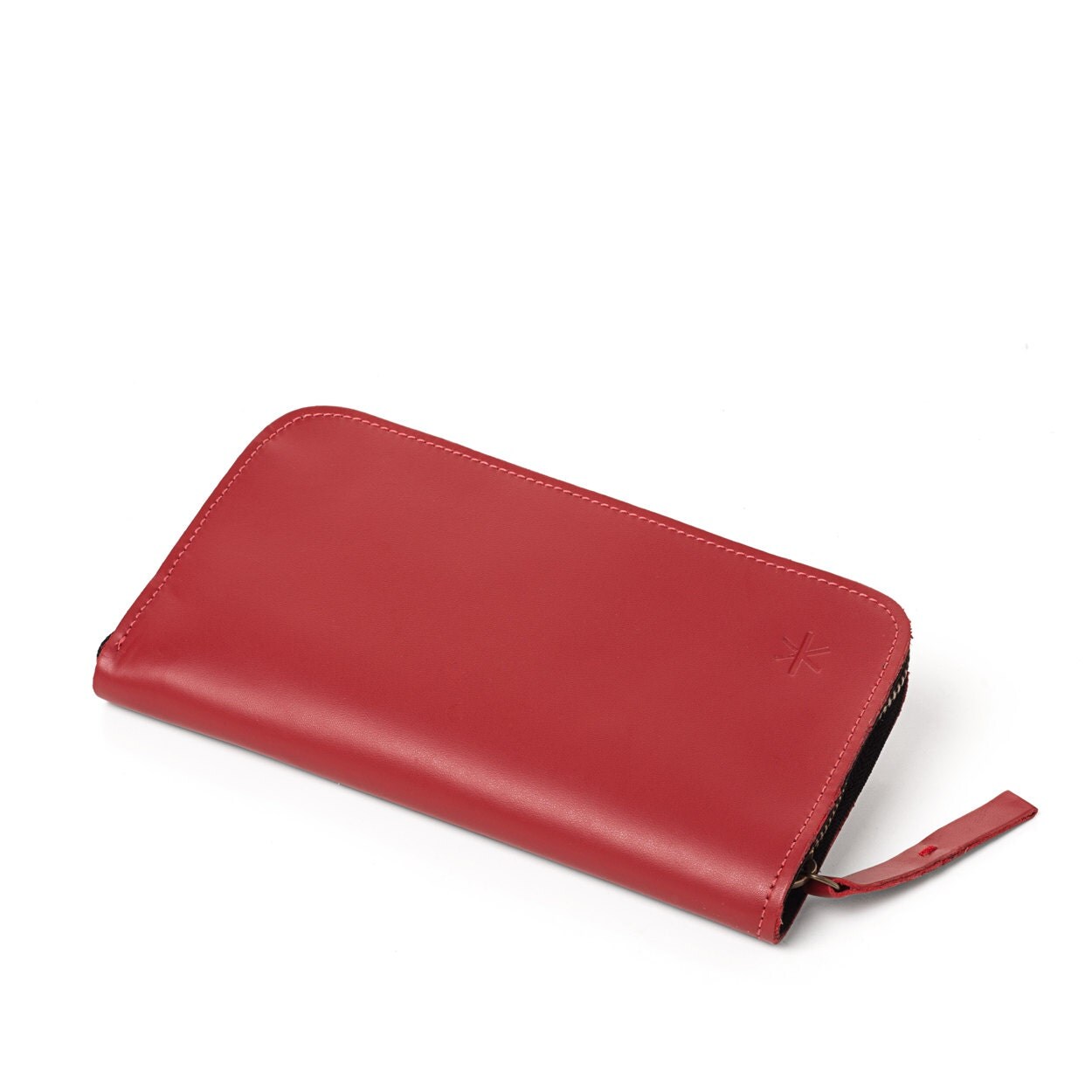 Red Leather wallet woman women's leather wallet red