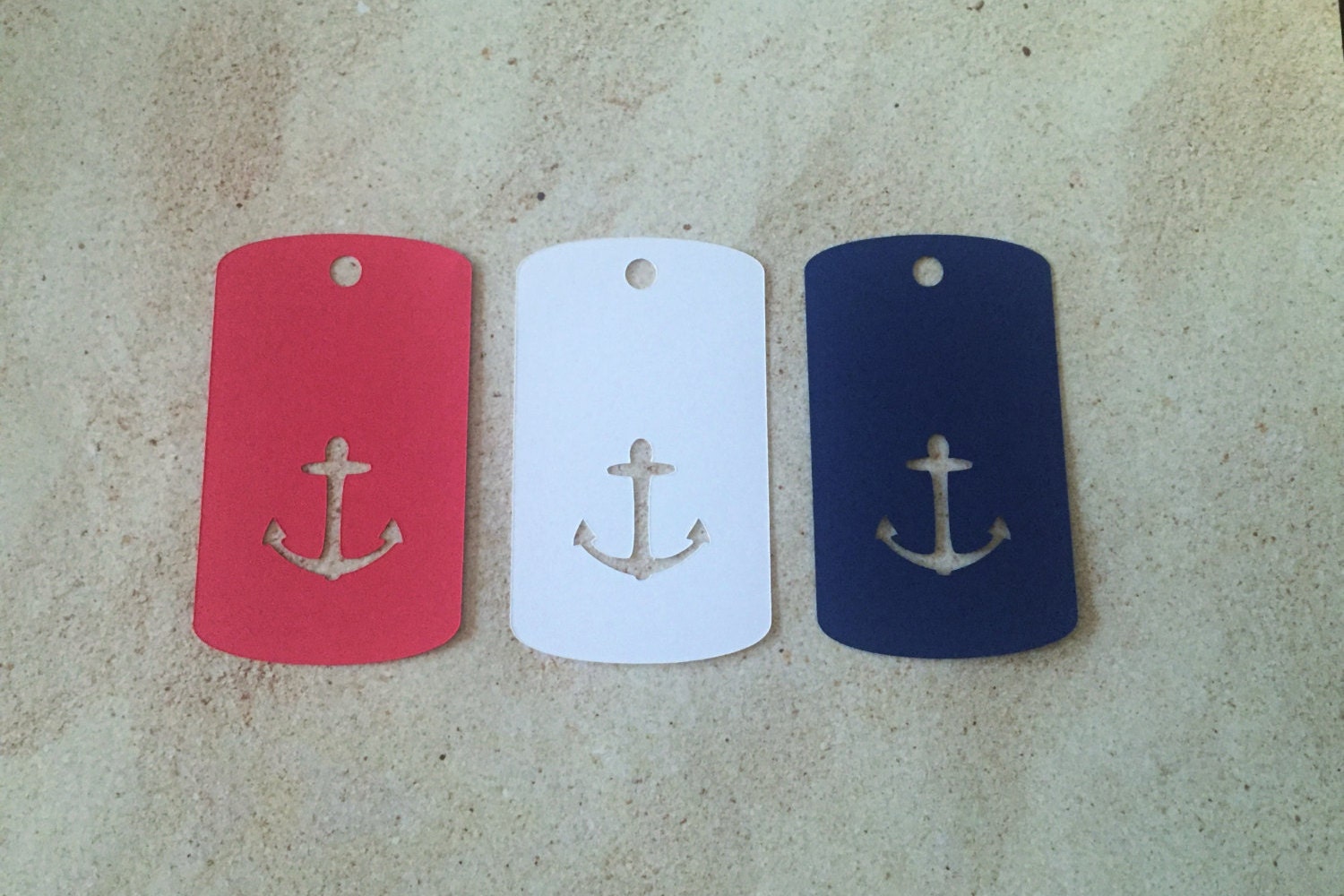 Nautical Favor Tags 2 wide Anchor Gift Tags Nautical