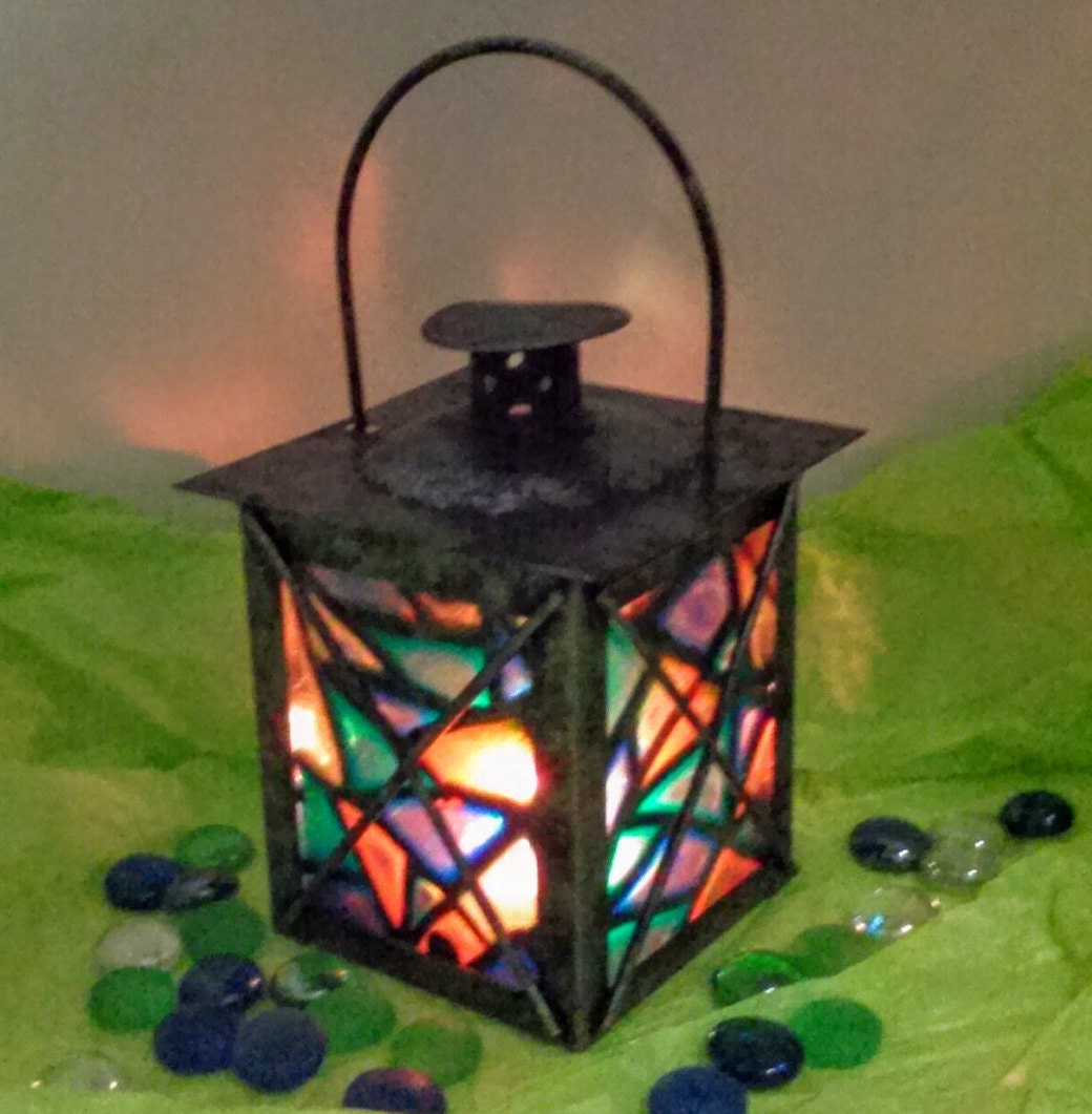 Handmade Liquid polymer clay stained glass by Merriebethplace