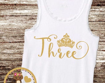 3 year old birthday shirt, tank top, 3 years old, toddler, glitter shirt, Gold Glitter, Birthday girl tank top, Sparkly Tank, 3rd birthday