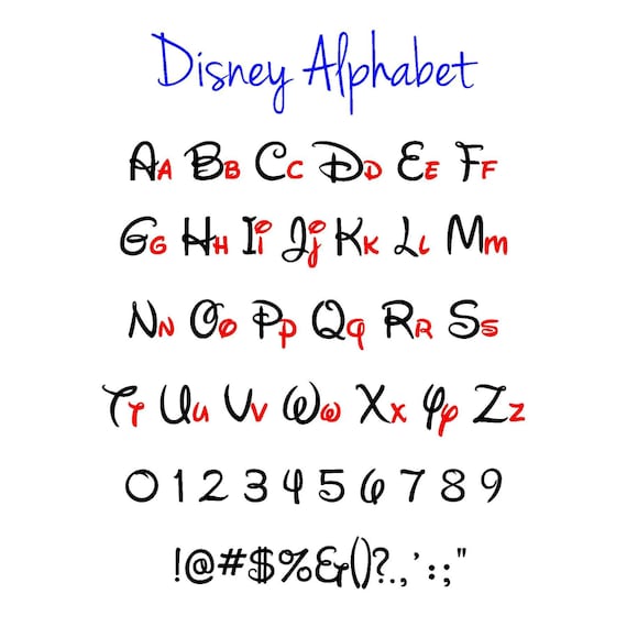 Disney Alphabet Disney SVG Disney SVG Alphabet Vector