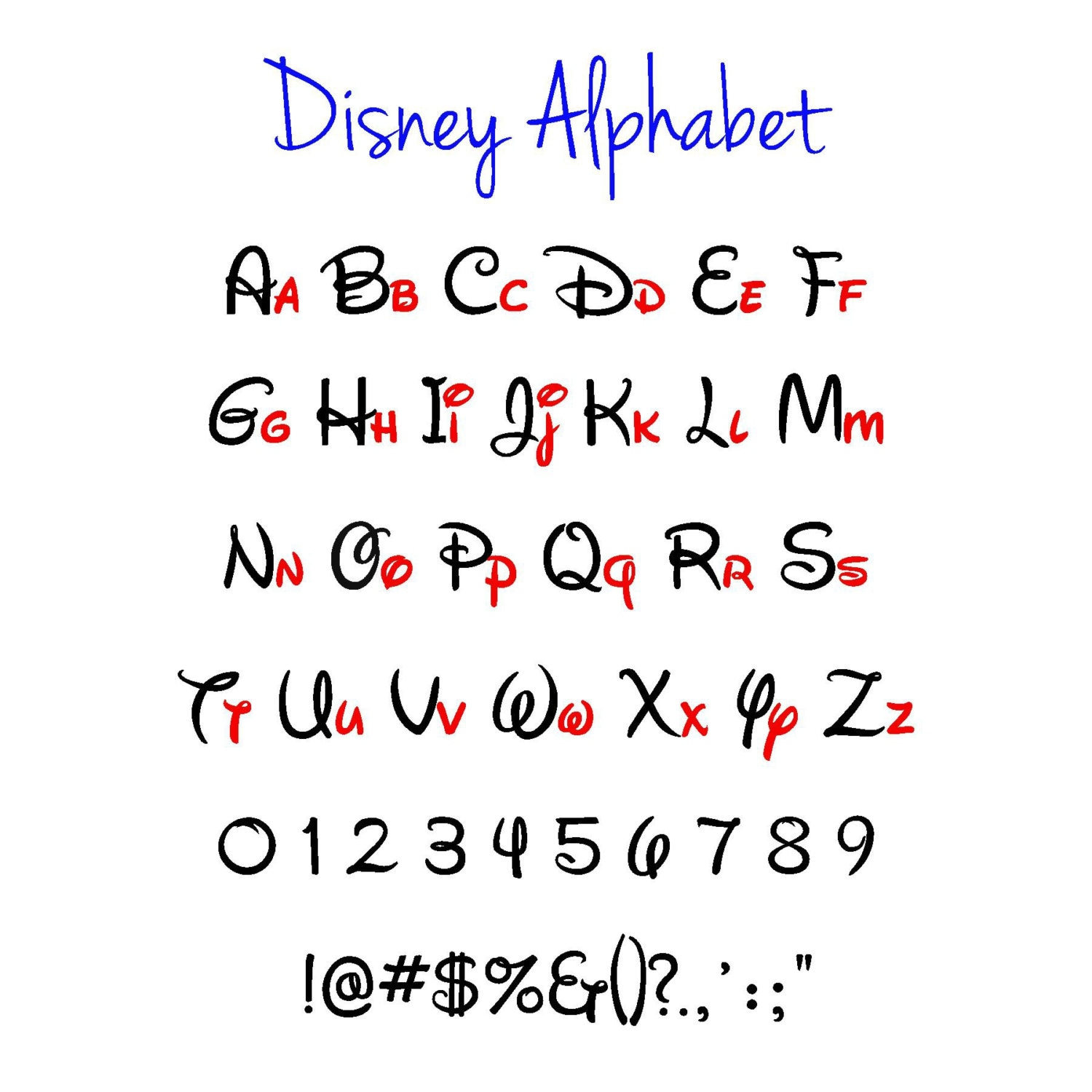 Disney Alphabet Disney SVG Disney SVG Alphabet Vector