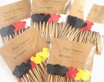 Mickey Mouse Topper (12 pack) - Mickey Mouse Cupcake Toppers, Mickey Cupcake Toppers, Mickey Food Pick, Disney Topper, Mickey Mouse Party