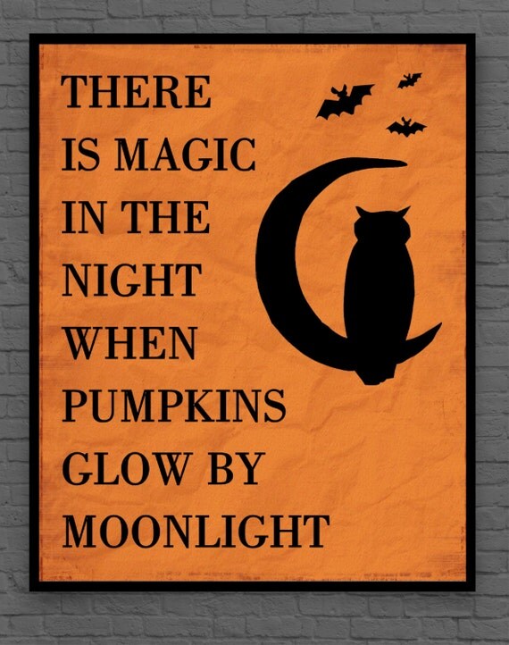 Halloween Print Halloween Wall Art Halloween Decor Owl and