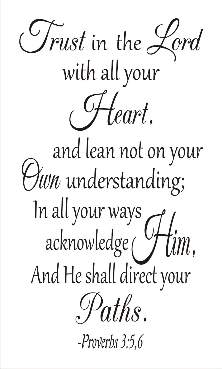 Trust in the LORD with all your Heart REUSABLE Proverbs