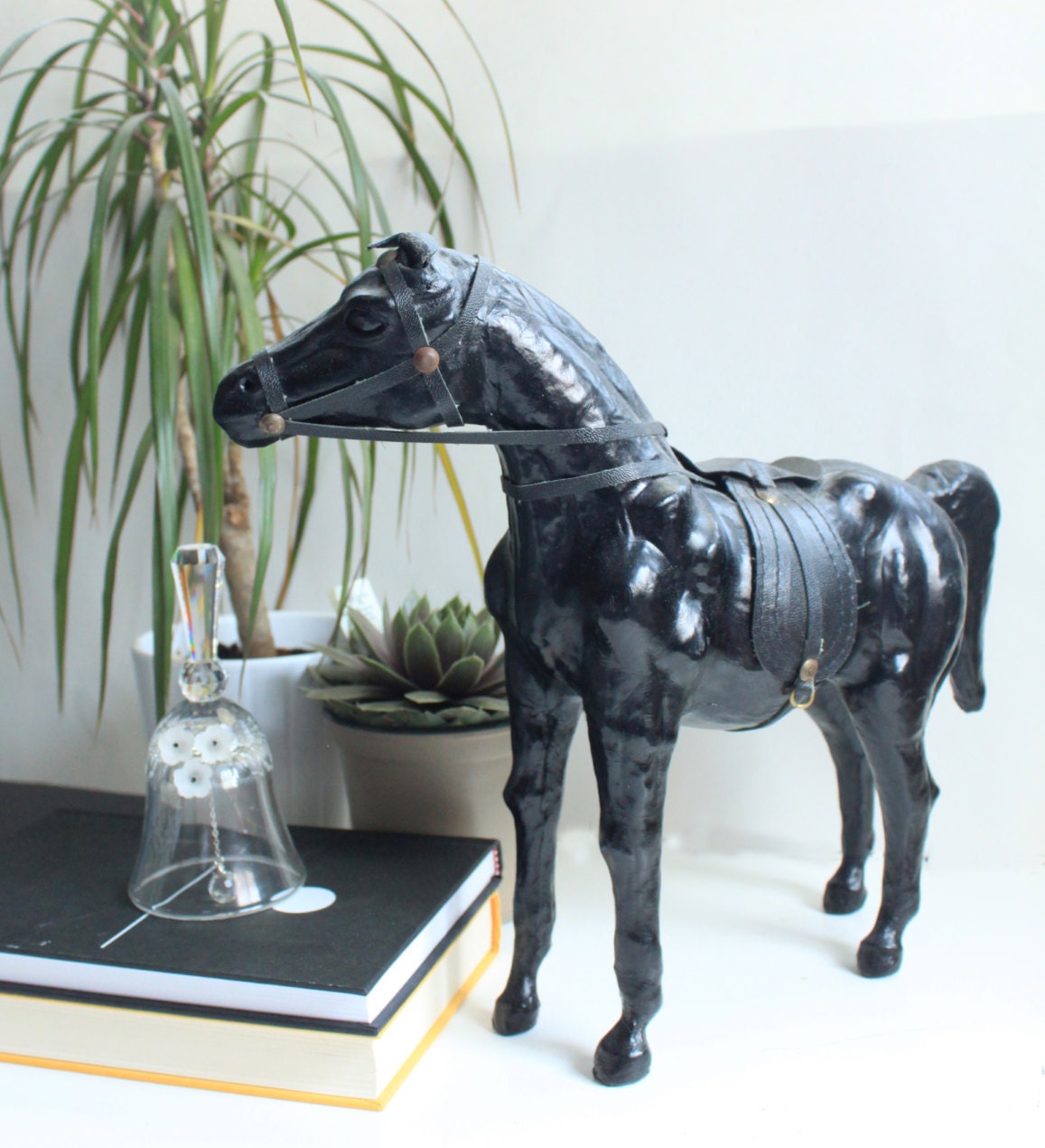 leather covered horse figurine