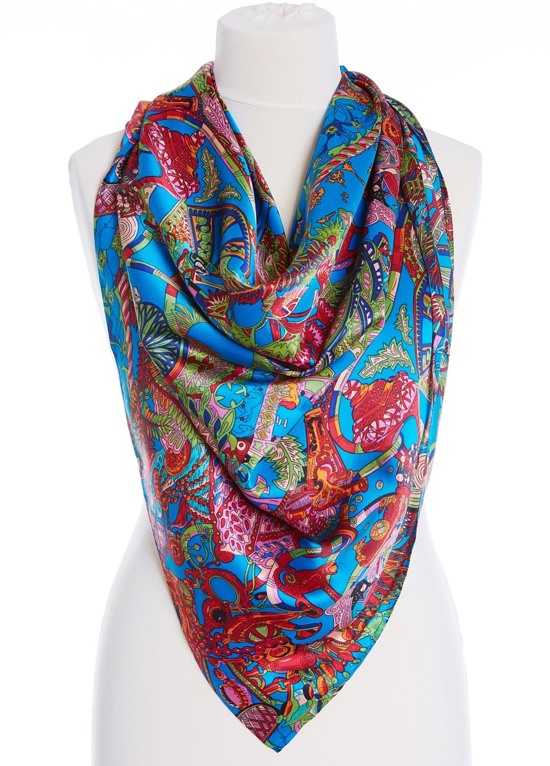 Square Silk Scarf Made In Ireland Designer Print Silk Scarf