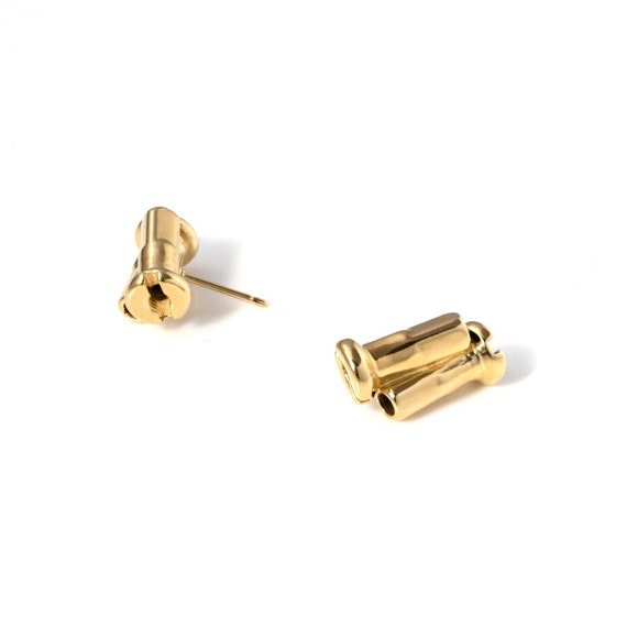 Bike Jewelry 14 K Gold Stud Earrings Motorcycle by VeloMetalDesign