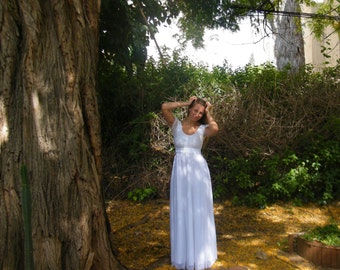 White long dress| Evening dress| Chiffon white dress| Lace white dress| Cocktail dress| Prom gown| Wedding dress
