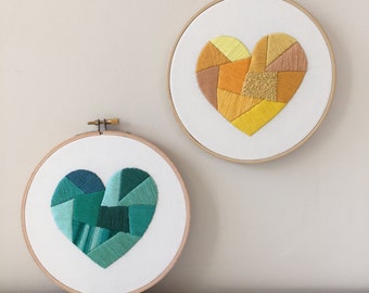 Heart Embroidery Pattern | Modern Hand Embroidery Kit | Beginning Embroidery | Nursery Embroidery Design | Home Decor | Wedding Gift Idea