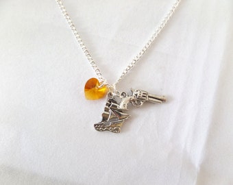 SALE Guns and Ships. Hamilton Musical Necklace