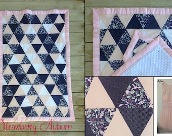 TRIANGLE Bridesmaid Dress Baby Quilt Baby Shower Gift for the Expecting Bride - Baby Girl - Quilt made from a bridesmaid dress