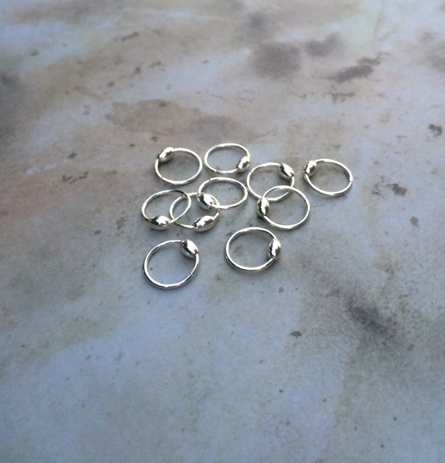 Beaded hair rings braid accessories silver hair by JunketJuliet