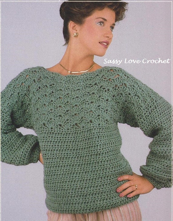 crochet womens pattern sweater Pattern Yoke Crochet Sweater Crochet Pattern Shell Womens Pullover