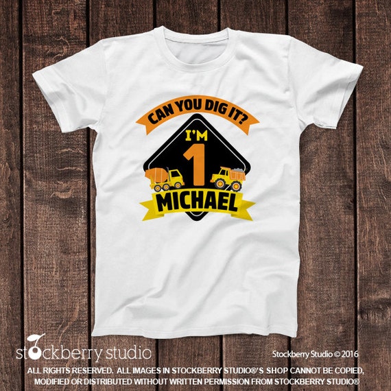 construction themed birthday shirts