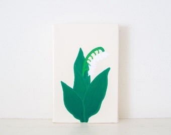 LILY of the VALLEY - Ivory & White PAINTING - Lily of the Valley Painting - Flower Art - Lily of the Valley Print - Lily of the Valley Art