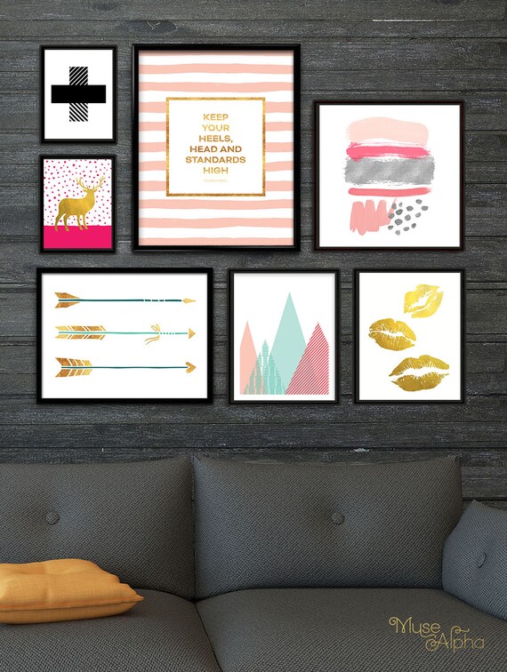 Blush Pink Decor Coral Pink Chanel Wall Art Chic Chanel