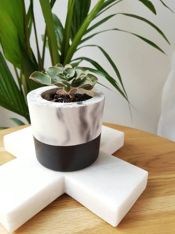 Mini Concrete Marble Indoor Planter/Tealigh Holder Handmade by