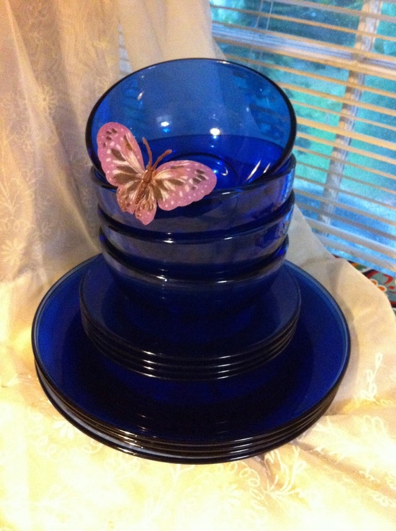 Vintage Blue Cobalt Dinnerware Set