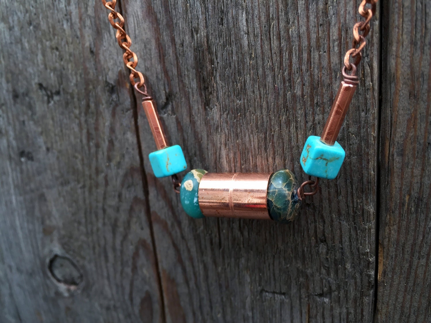Copper Necklace Pipe Pendant Handmade by NutznBoltzJewelry