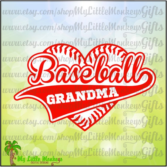 Download Baseball Grandma Heart with Stitches Design Digital Cut File