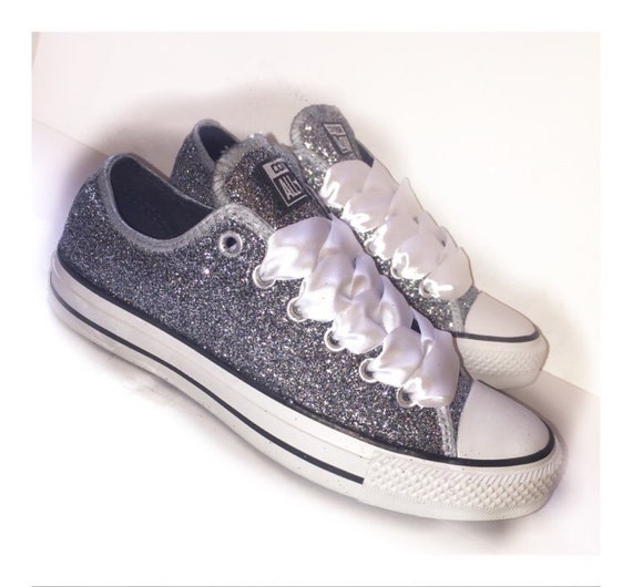 Women's Gunmetal silver pewter Glitter Swarovski by CrystalCleatss